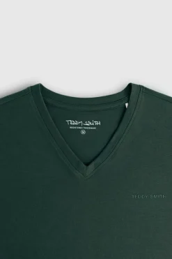 Teddy Smith T-shirt col V manches courtes TAWAX 2 MC VERT SCARABE VERTSCARABE Sale