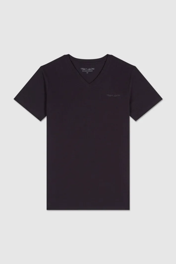 Teddy Smith T-shirt col V TAWAX MC NOIR Sale
