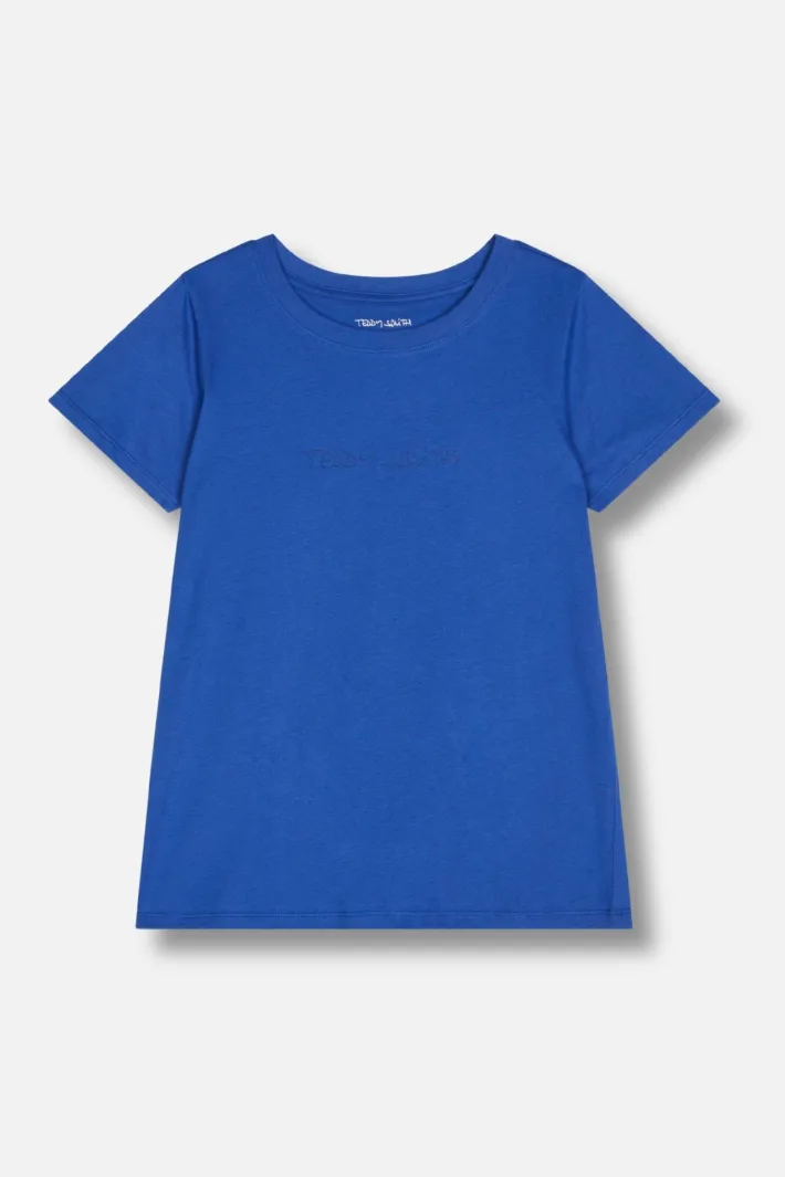 Teddy Smith T-shirt manches courtes TICIA WAVY BLUE Shop