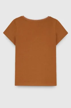 Teddy Smith T-shirt manches courtes T-MIA MC CARAMEL Cheap