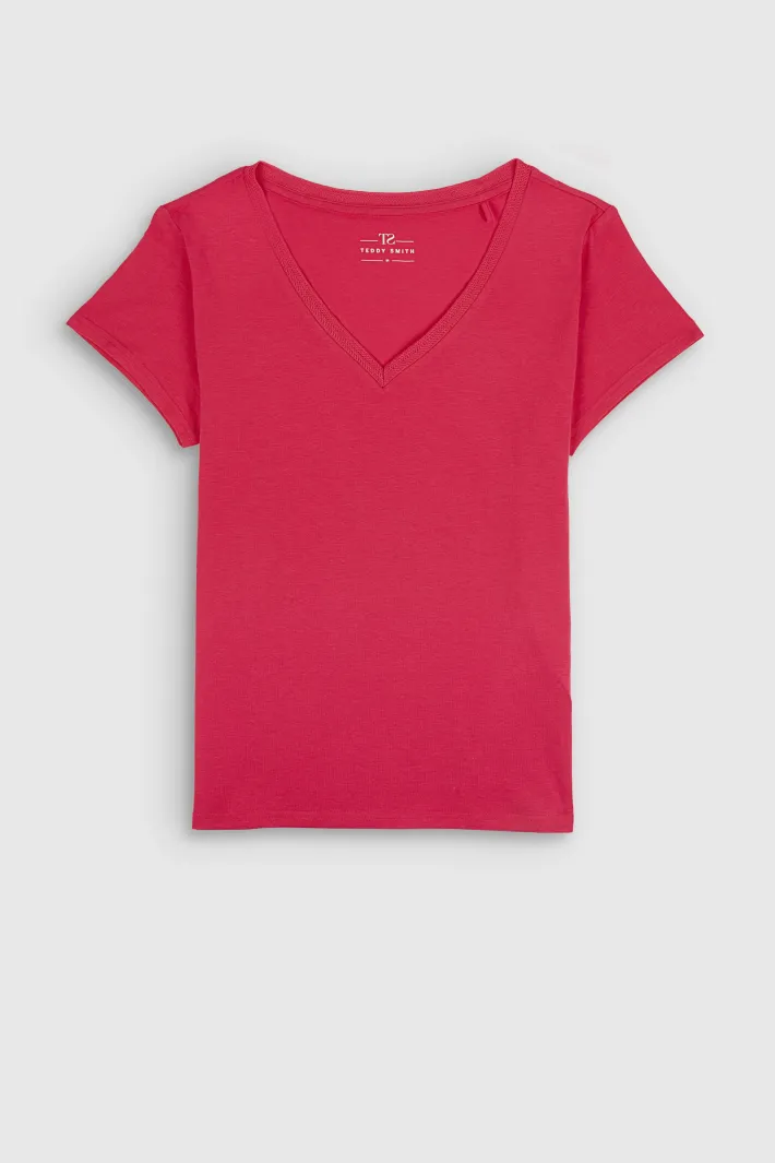Teddy Smith T-shirt manches courtes T-MIA MC JAFFY PINK JAFFYPINK Best Sale