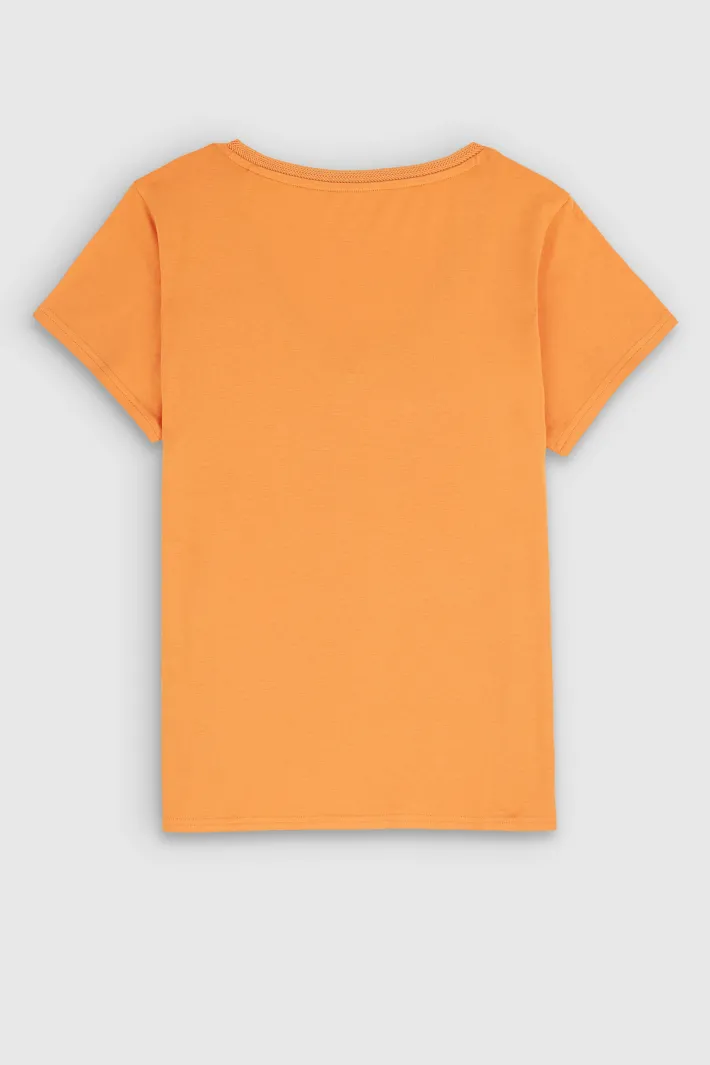 Teddy Smith T-shirt manches courtes T-MIA MC SWEET ABRICOT SWEETABRICOT Outlet