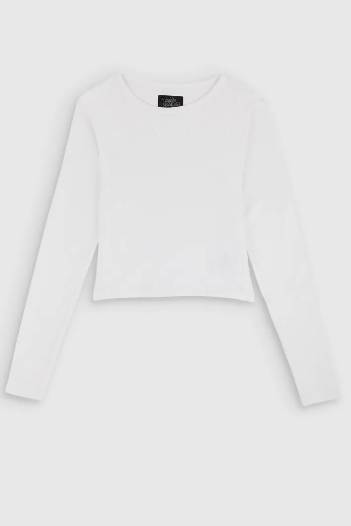 Teddy Smith T-shirt manches longues T-AYA RIB BLANC Best
