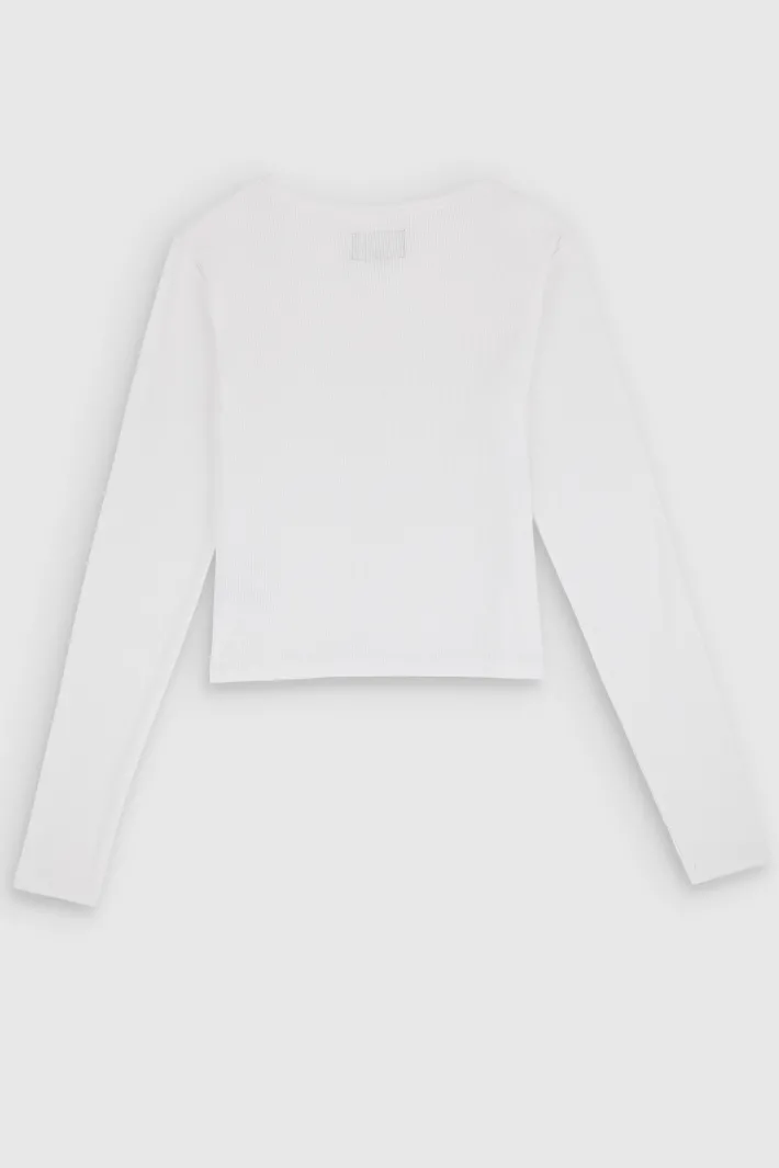 Teddy Smith T-shirt manches longues T-AYA RIB BLANC Best
