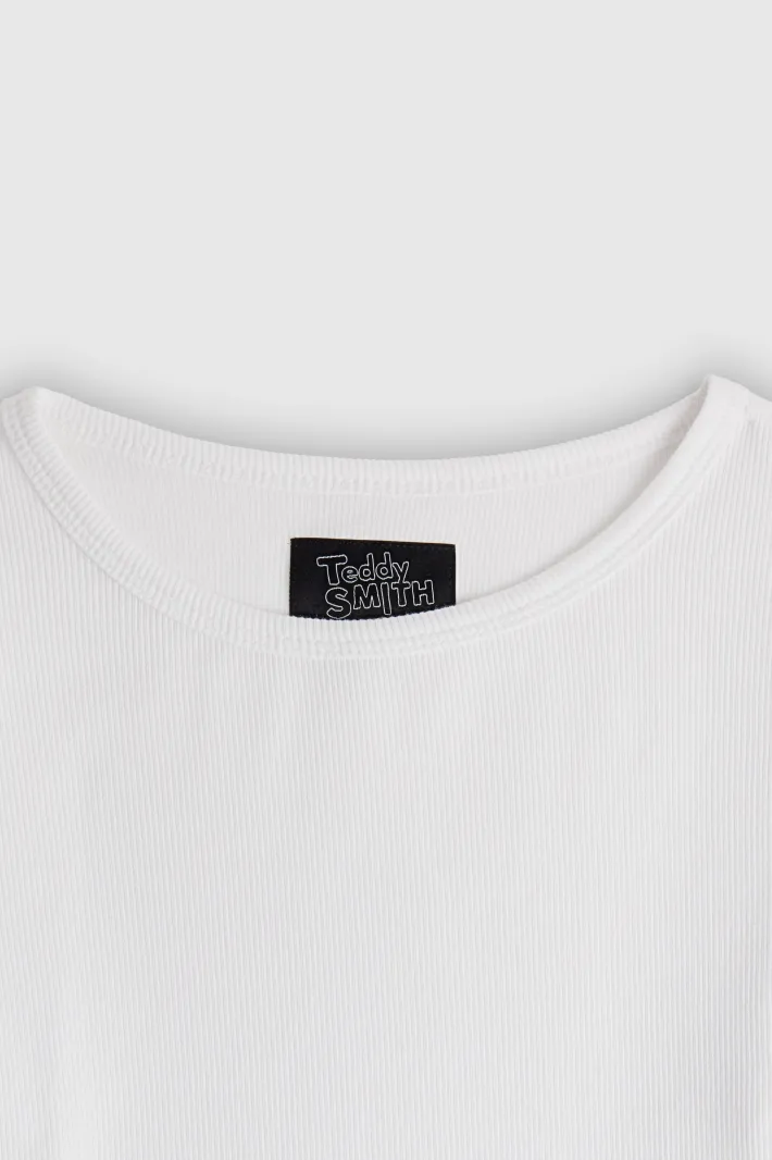 Teddy Smith T-shirt manches longues T-AYA RIB BLANC Best