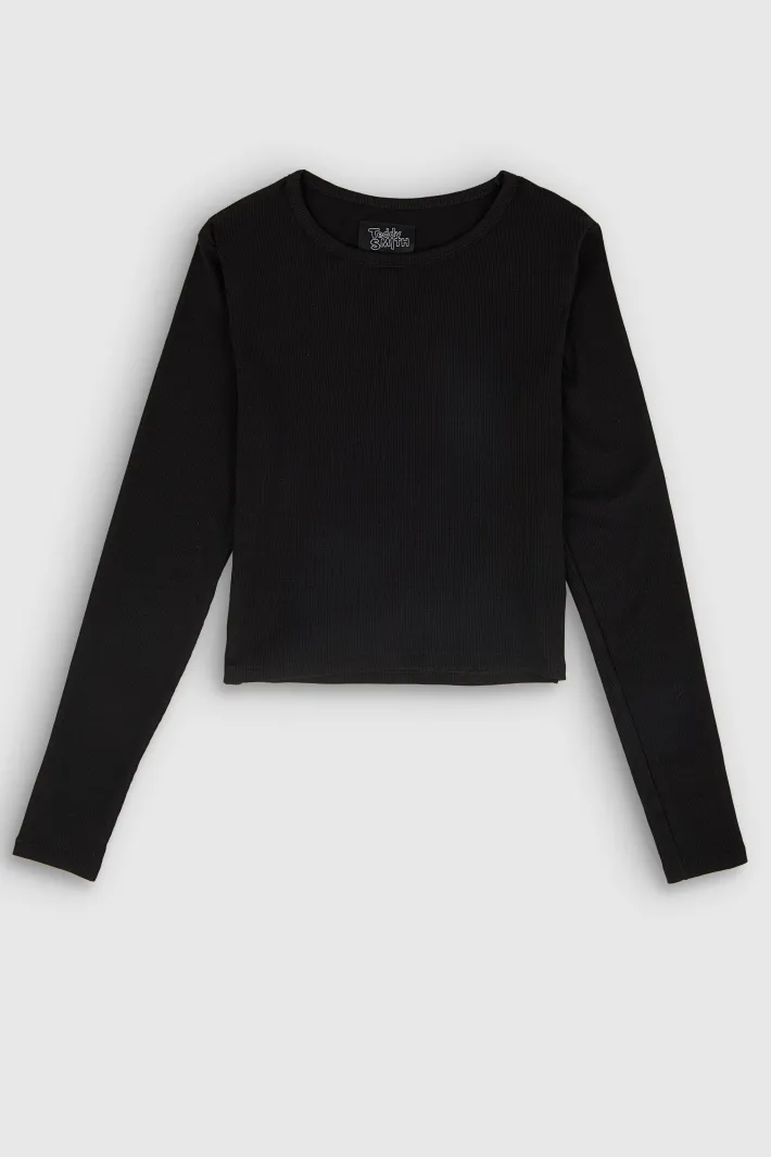 Teddy Smith T-shirt manches longues T-AYA RIB NOIR Sale