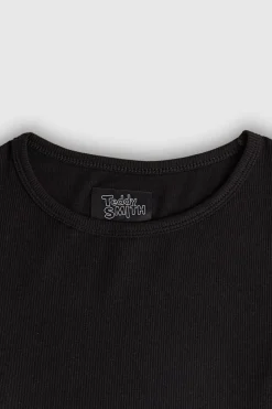 Teddy Smith T-shirt manches longues T-AYA RIB NOIR Sale