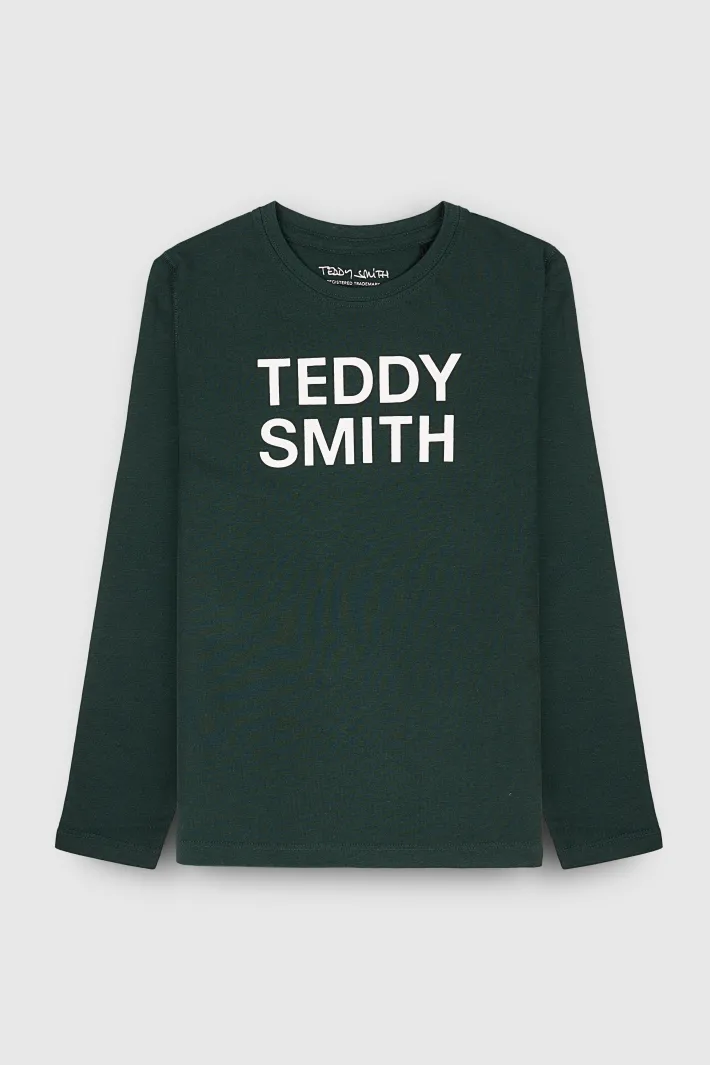 Teddy Smith T-shirt manches longues TICLASS 3 ML JR VERT SCARABE VERTSCARABE Discount