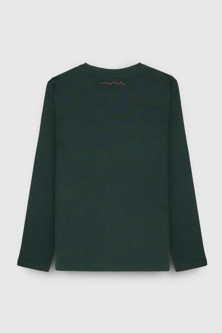 Teddy Smith T-shirt manches longues TICLASS 3 ML JR VERT SCARABE VERTSCARABE Discount