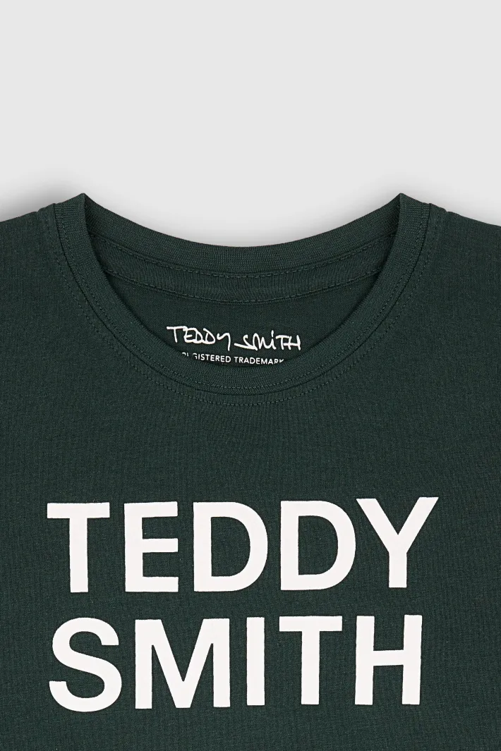 Teddy Smith T-shirt manches longues TICLASS 3 ML JR VERT SCARABE VERTSCARABE Discount