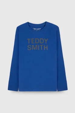 Teddy Smith T-shirt manches longues TICLASS 3 ML JR BLEU GALAXIE BLEUGALAXIE Store