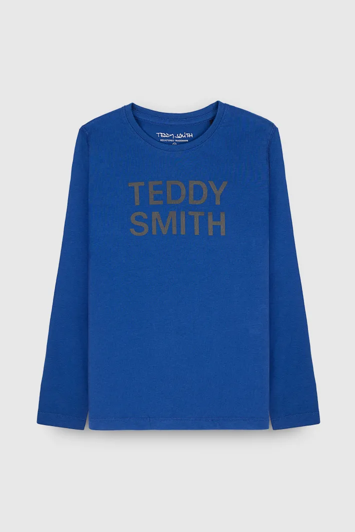 Teddy Smith T-shirt manches longues TICLASS 3 ML JR BLEU GALAXIE BLEUGALAXIE Store