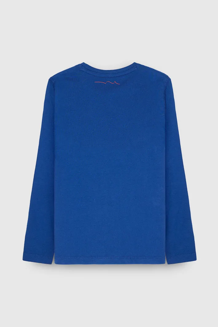 Teddy Smith T-shirt manches longues TICLASS 3 ML JR BLEU GALAXIE BLEUGALAXIE Store