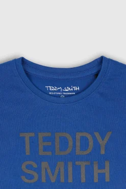 Teddy Smith T-shirt manches longues TICLASS 3 ML JR BLEU GALAXIE BLEUGALAXIE Store
