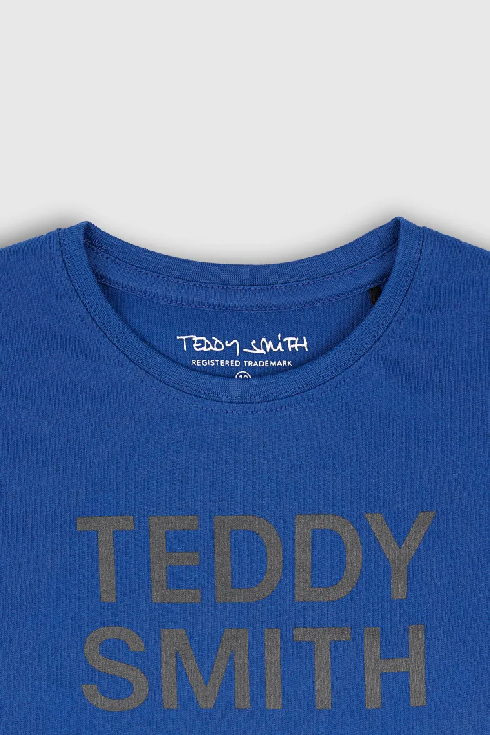 Teddy Smith T-shirt manches longues TICLASS 3 ML JR BLEU GALAXIE BLEUGALAXIE Store