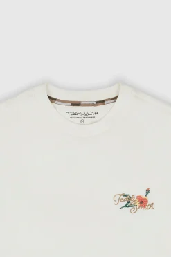 Teddy Smith T-shirt oversize col rond manches courtes T-EDIS MC MIDDLE WHITE MIDDLEWHITE Store