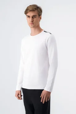 Teddy Smith T-shirt ras-du-cou manches longues TUCKER 2 ML BLANC Sale
