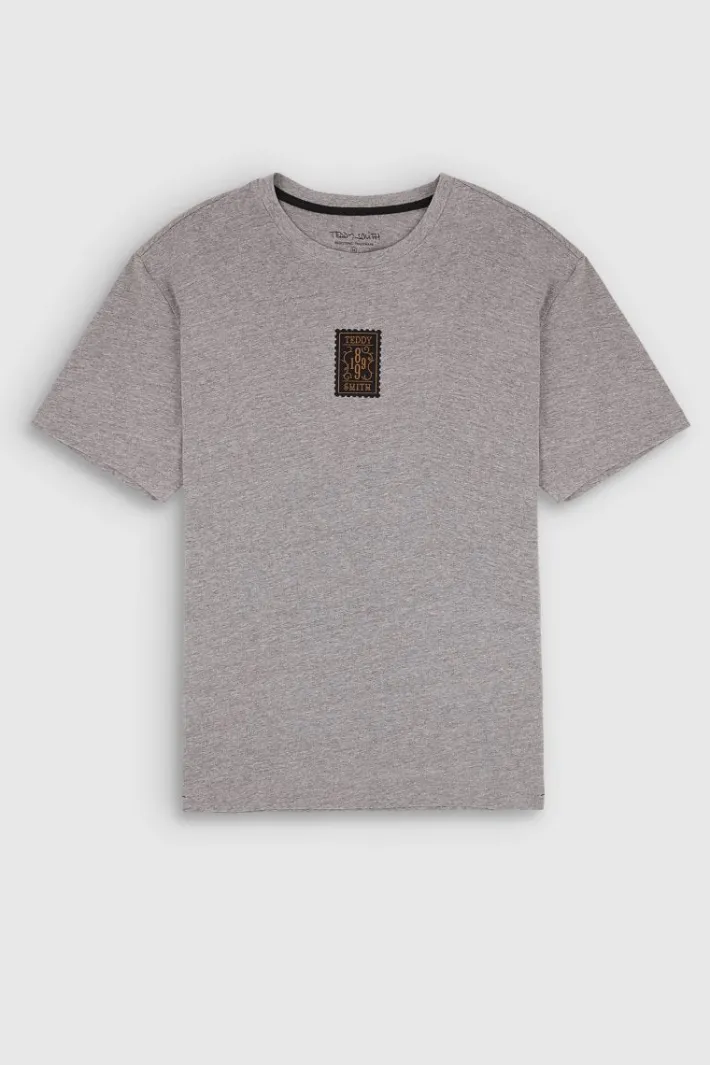 Teddy Smith T-shirt T-CALVER MC GRIS CHINE MOYEN Cheap
