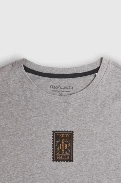 Teddy Smith T-shirt T-CALVER MC GRIS CHINE MOYEN Cheap