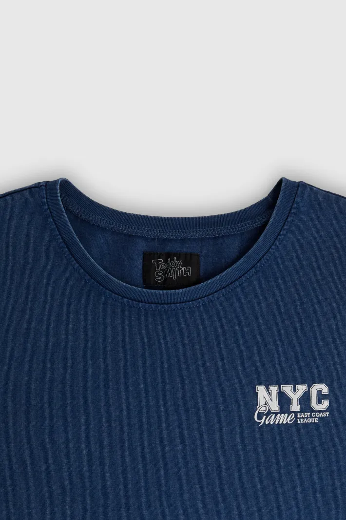 Teddy Smith T-shirt TEE OVER BLUE INK BLUEINK Fashion