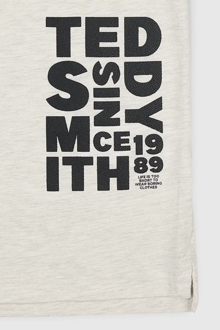 Teddy Smith T-shirt T-ELOA MC JR BLANC IVOIRE CHINE Best Sale