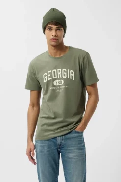 Teddy Smith T-shirt T-GEORGIA MC MILITARY KAKI Fashion