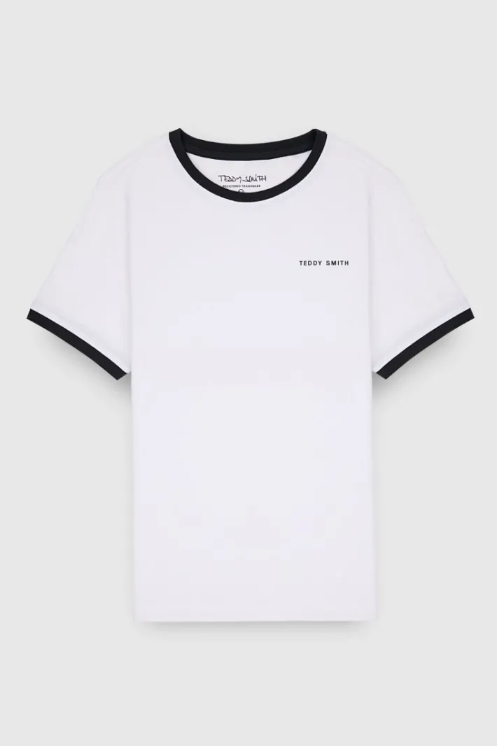 Teddy Smith T-shirt THE-TEE 2 R MC JR BLANC Outlet