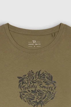 Teddy Smith T-shirt T-LOUNA MC TURBULENCE KAKI TURBULENCEKAKI Online