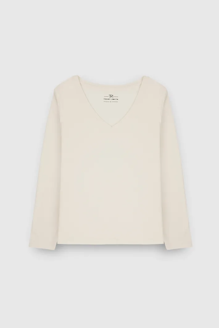 Teddy Smith T-shirt T-MIANA ML MIDDLE WHITE MIDDLEWHITE Discount
