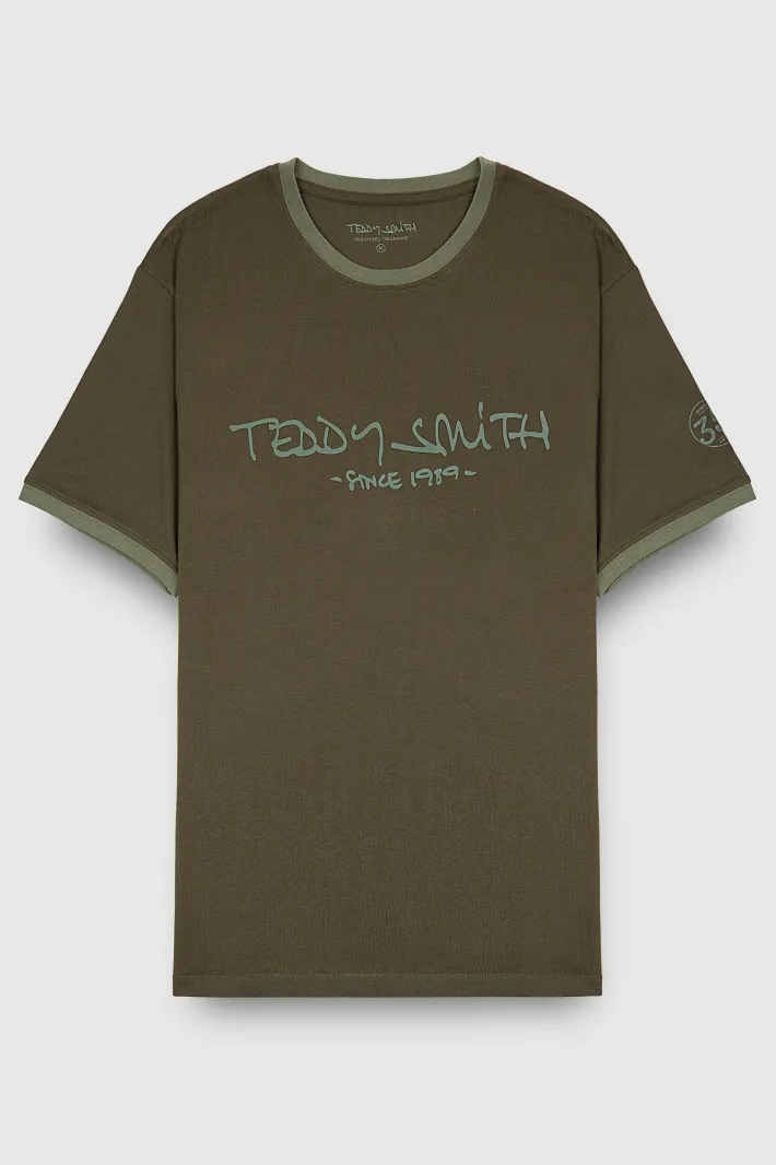 Teddy Smith T-shirt T-ORIGINAL MC RAVEN KAKI RAVENKAKI New