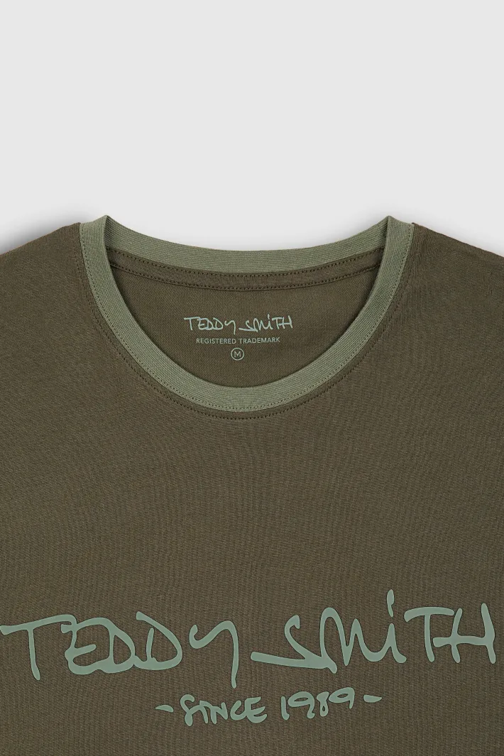 Teddy Smith T-shirt T-ORIGINAL MC RAVEN KAKI RAVENKAKI New