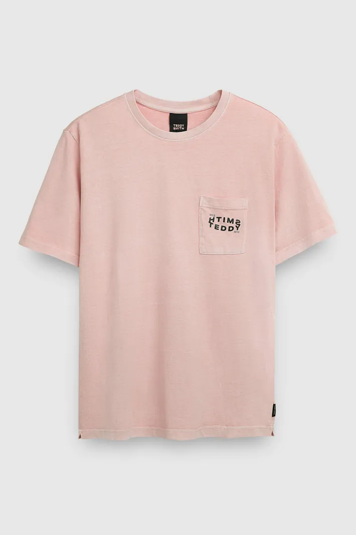 Teddy Smith T-shirt T-SQUAD MC ROSE PALE ROSEPALE Cheap