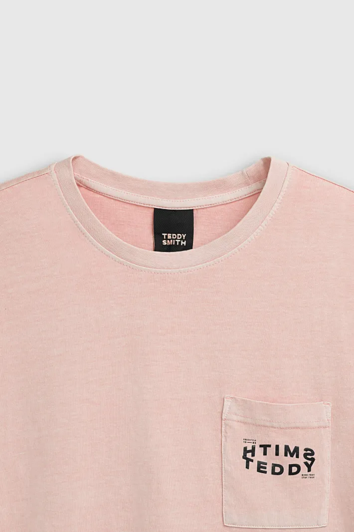 Teddy Smith T-shirt T-SQUAD MC ROSE PALE ROSEPALE Cheap