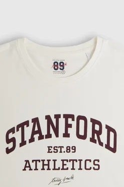 Teddy Smith T-shirt T-STANFORD MC MIDDLE WHITE Cheap